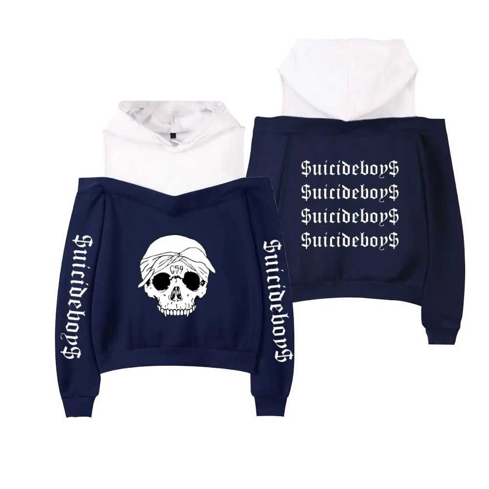 

2022 $uicideboy$ Hoodies Female Off Shoulder Sweatshirt Women Pullover Harajuku Streetwear American Rapper Clothes