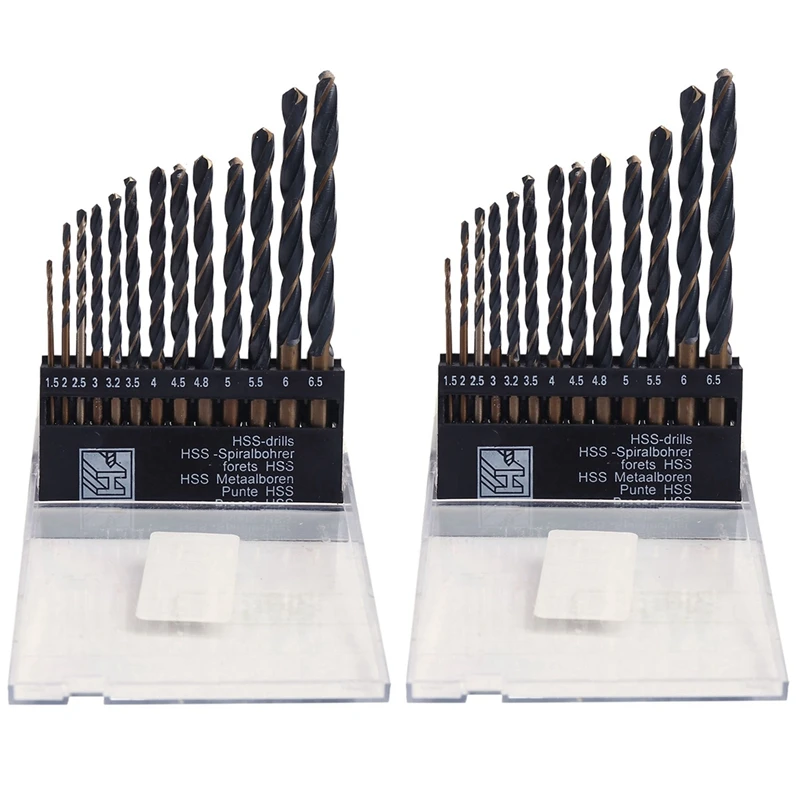 

Hss 6542 Black Trough Straight Shank Twist Drill 26 Pcs Set Drill Bit Stainless Steel Mold Steel Copper Aluminum Drill