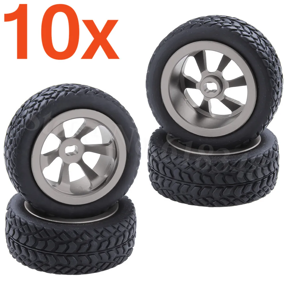 

10Sets RC Car Aluminum Tires & Wheels For WLtoys 1/28 RC Car K969 K989 K999 P929 Short Course Drift Off Road Rally Upgrade parts