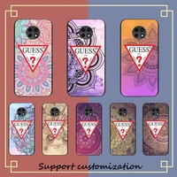 fashion brand guess mandala flower totem phone case for xiaomi redmi note8a 7 5 note8pro 8t 9pro note 6pro capa