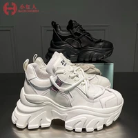 platform shoes 2022 new white shoes leisure sports heightened daddy shoes women ins split leather