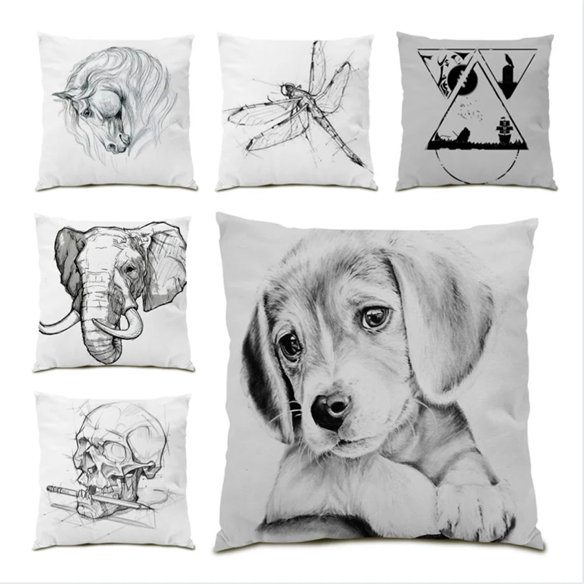 

Velvet Sofa Decorative Pillow Cases Modern Art Cushions Cover 45x45cm Pillowcase Minimalist Polyester Linen Home Decor E0165