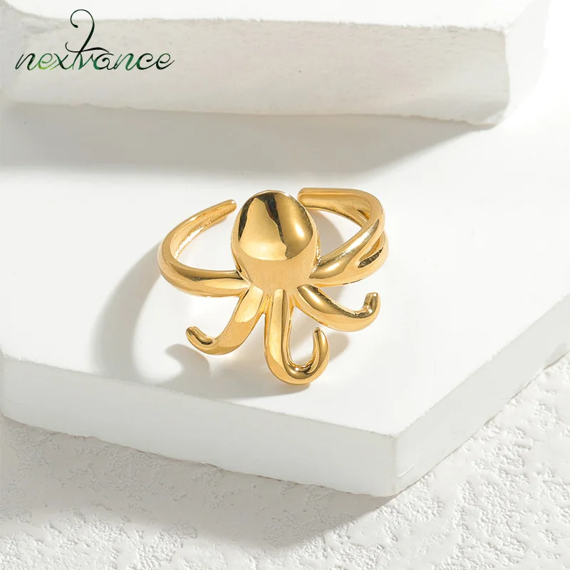 Мужское и женское кольцо-Осьминог из нержавеющей стали