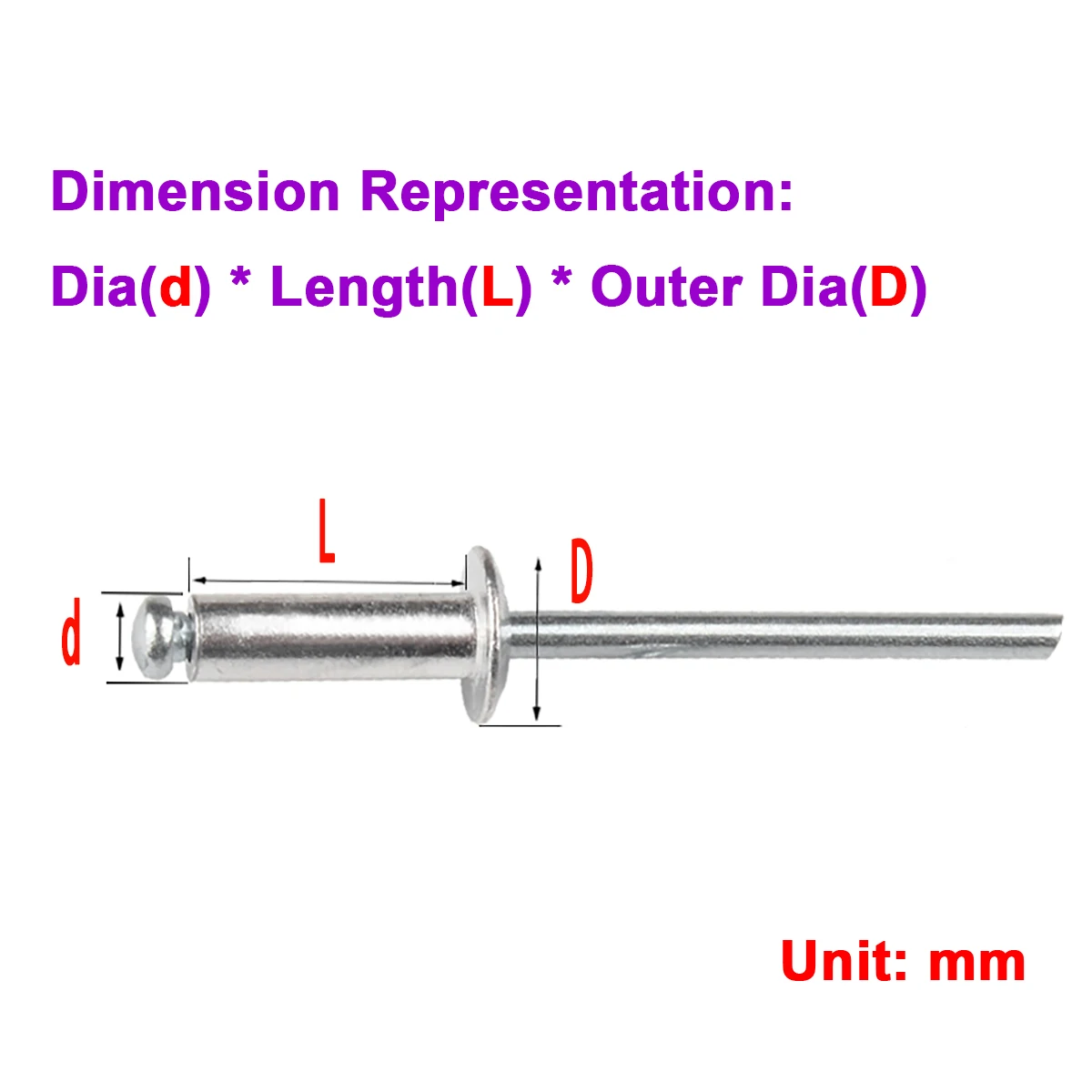 

304 Stainless Steel Round Head Decorative Core Pulling Rivet M3M3.2M4M5