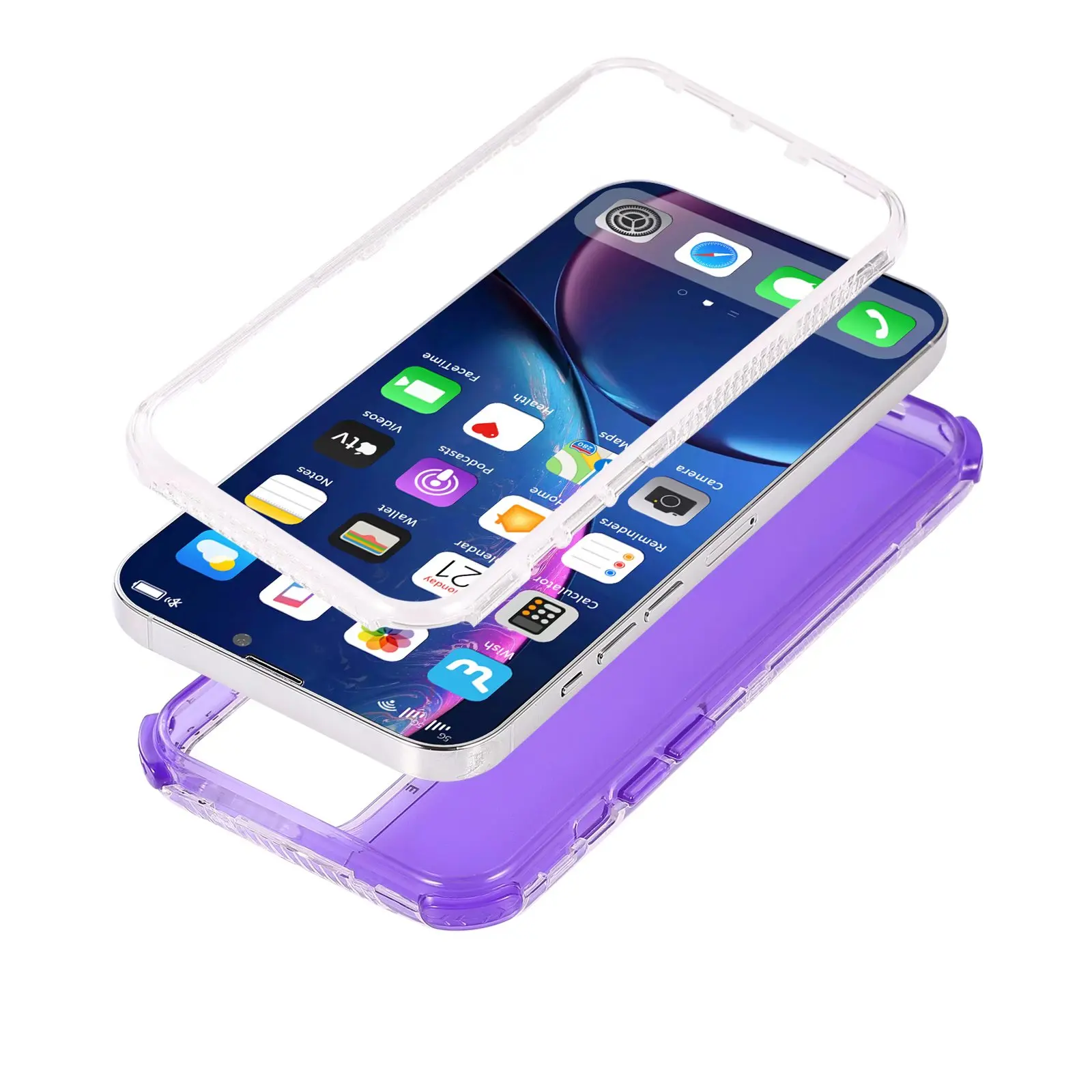 3 in 1 Heavy Duty Armor Silicone Case For iPhone 14 Pro MAX 13 12 14 Plus Transparent Shockproof Cover For Samsung S22 Ultra S21