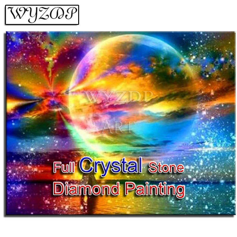 

Full Crystal Diamond Painting Landscape Picture Square Mosaic Embroidery Cross Stitch Crystal Diamond Art Gift Kits Home Docer