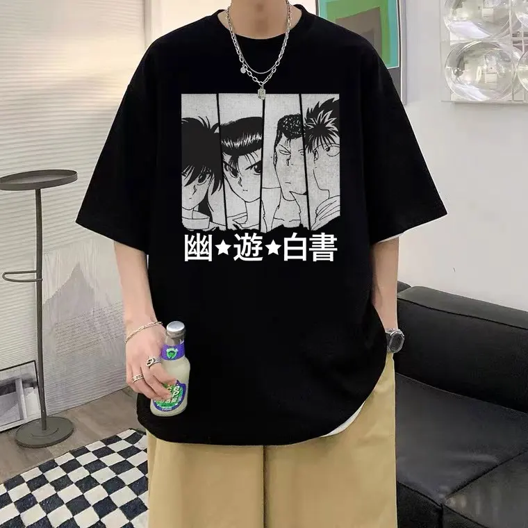 

Anime Yu Yu Hakusho Print T-Shirt Summer Man Comfortable Oversized Tees Streetwear O Collar Men Women Fashion Harajuku Tshirt