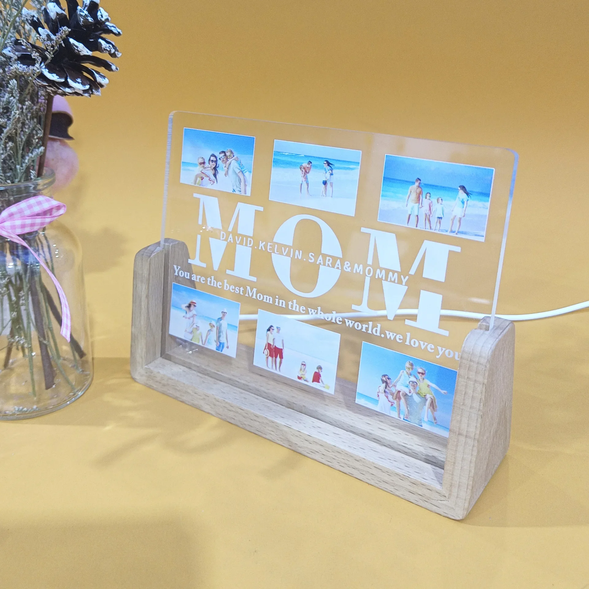 Акриловая миниатюрная Настольная лампа с цветным УФ-принтом декоративный