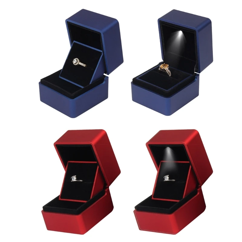 

Portable LED Ring Box Storage Organiser Pouch Jewelry Gift Display Holder N0HE