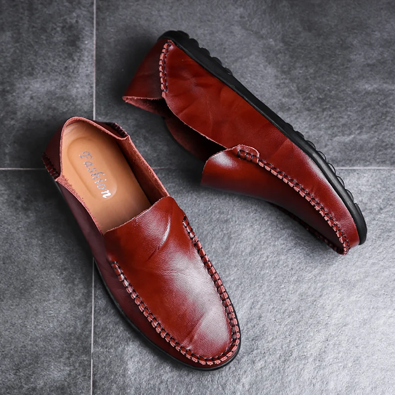 Мужская обувь из натуральной кожи роскошные повседневные деловые мокасины