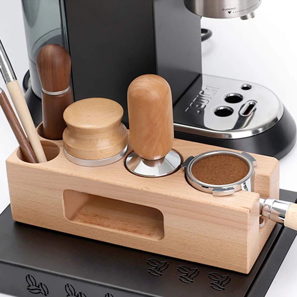 

51mm/54mm/58mm Coffee Tamper Holder Filter Stand Wooden Filling Base Espresso Distributor Mat Rack Coffee Maker Tool Accessories