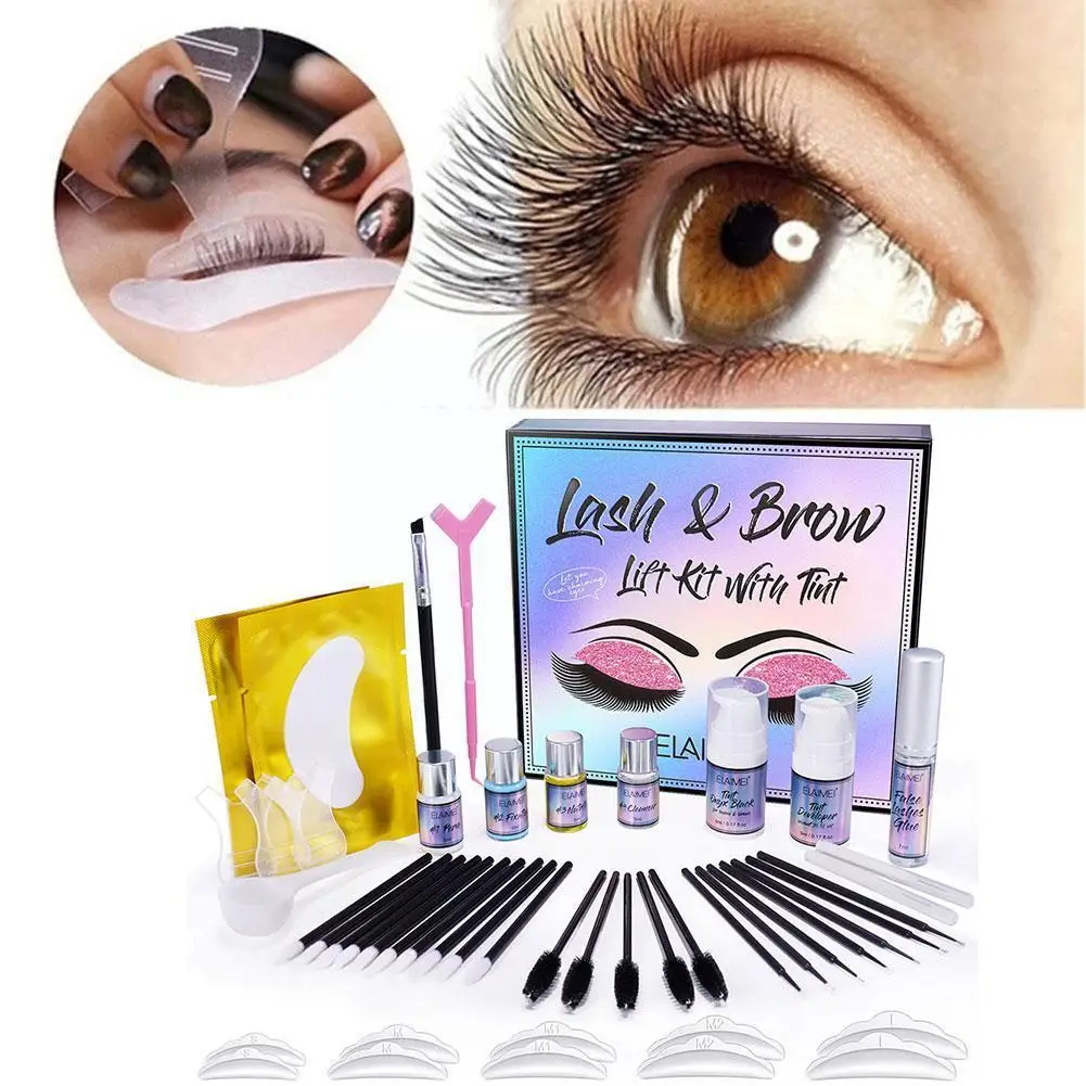 

Eyelash Lifting and Tint Kit Semi-Permanent Brow Lift Perming Instant Fuller Eyelashes Lifting Lashes Lamination Kit for Ho W1H1