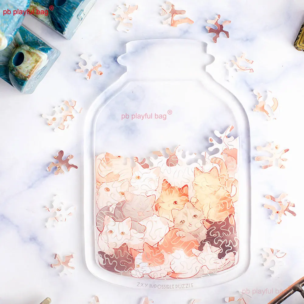 Плоская головоломка с рисунком кота бутылка желаний детские рождественские