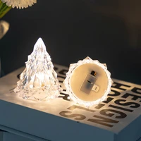 1 6pcs diamond table lamp cone shaped acrylic decoration desk lamps for bedroom bar crystal lighting gift led night light