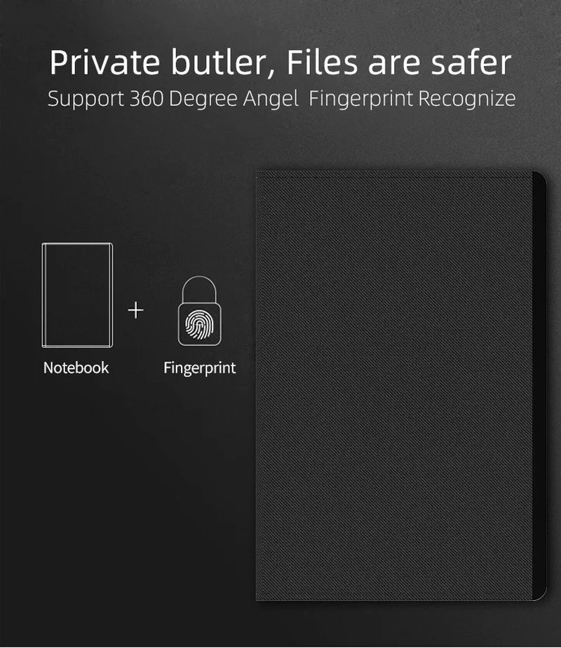 

L9S Portable Gel Pen Memo Pad Vingerafdruk Slot Multifunctie Management Boek Plan Notepad Agenda Zakelijke Bijeenkomst Notebook