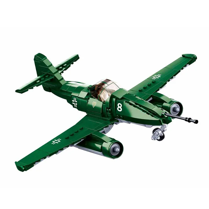 

338PCS Air Force Military Army World War WW2 SWAT Soldiers Me-262 Jet Fighter Model Building Blocks Plane Bricks Kids Toys