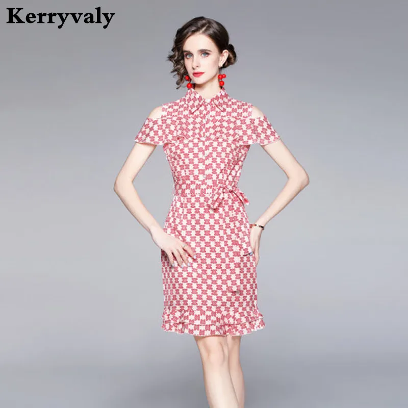 

Женское облегающее платье-годе, летнее платье с открытыми плечами и оборками в стиле Звезд, k8611