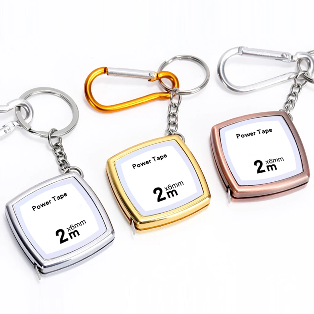 

2M Retractable Ruler Measure Tape Keychain Construction Tools Pocket Measuring Ruler Tape Measure Keychain Woodworking Tools