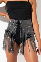 2021 summer sexy fake diamond bandage stitching skirts women patchwork thin slim temperament high waist irregular skirt female