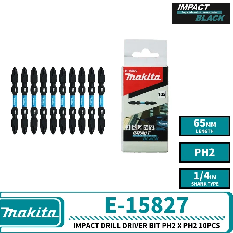 

Насадки для дрели Makita PH2 X PH2, черные, 10 шт.