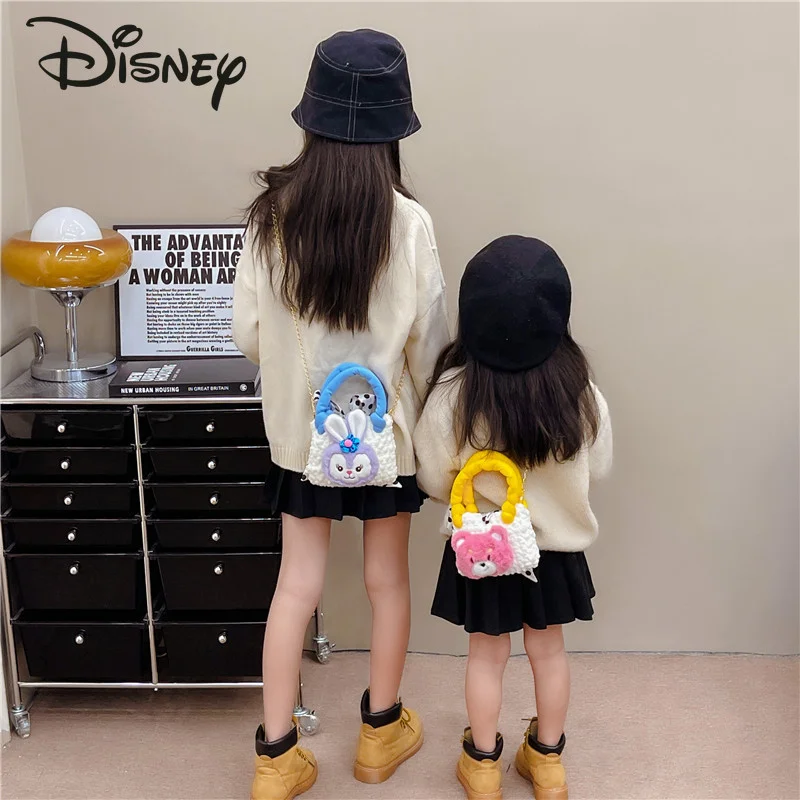 Disney 2023 New Plush Women's Handbag Fashion High Quality Children's Zero Wallet Cartoon Casual Versatile Parent Child Bag
