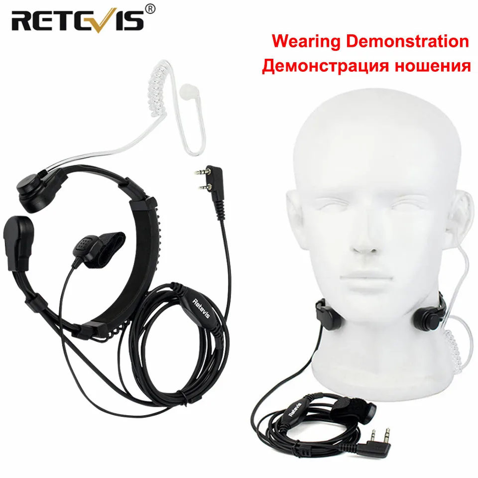 Retevis Gola Mic Walkie-Talkie Cuffia Ricetrasmettitore Tubo Nascosto Dito Ptt Auricolare Per Kenwood Baofeng Uv 5R Uv 82 Rt622 Rb618
