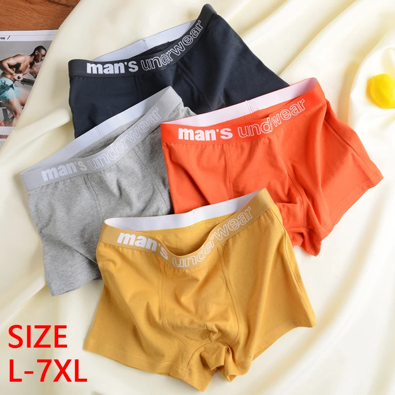 7XL Men's Panties Cotton Men Underpants Underwear Men Boxers Man Pack Soft Men's Boxer Briefs Men's Boxing Briefs Free Shipping