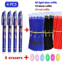 60 pcsset erasable gel pens needle tip refills ballpoint pen for student stationery office school supplies kawaii art supplines
