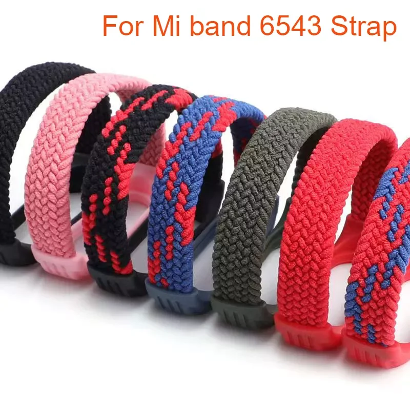

Bracelet for Mi band 6 Strap Nylon Braided Solo Loop pulseira bracelet Miband6 Miband5 Wristband for xiaomi Mi band 4 3 5 strap