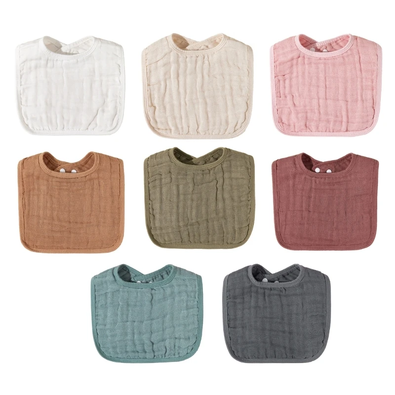 

Newborn Drool Bib Solid Color Saliva Towel Newborn Burp Cloths Neck Scarf Unisex