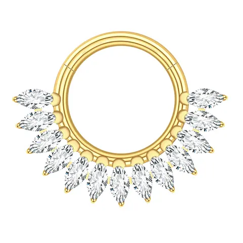 Xpircn титановые сегментные серьги-кольца с цирконием 1/5 шт.