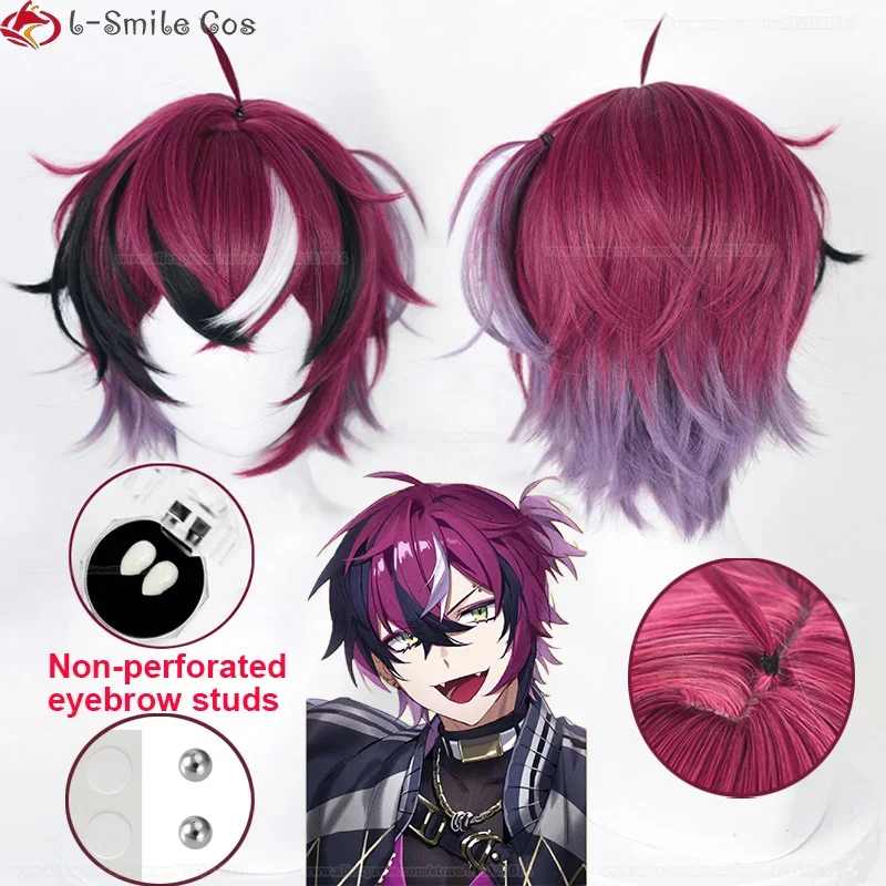 Vtuber EN7 XSOLEIL Doppio Dropscythe Косплей Парик 35 см Короткие парики Термостойкие волосы