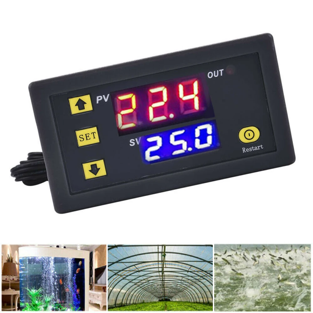 

Digital Temperature Controller LED Display Thermostat Regulator Temperature Control Switch Sensor Waterproof NTC Probe W3232