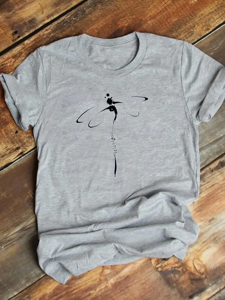 

Dragonfly Lovely 90s Cute Clothes Short Sleeve Summer Lady Fashion Print Female Shirt Tee Women Graphic T-shirt