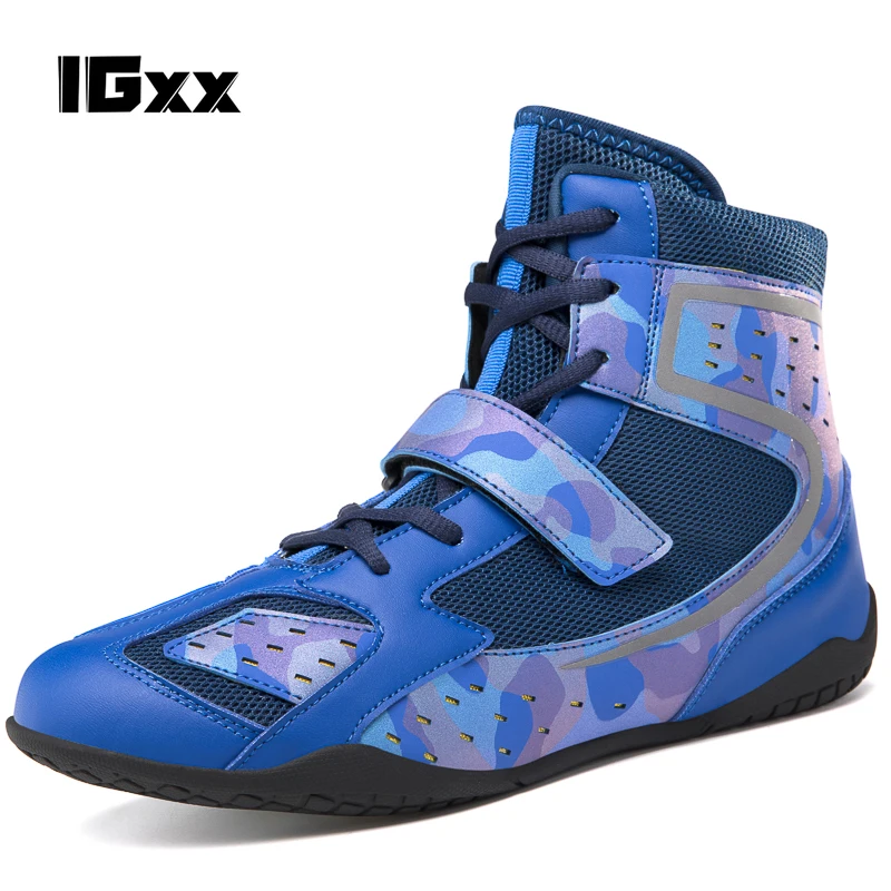 New Professional Fighting Wrestling Shoes Men Gold Anti Slip Boxing Sneakers Breathable Comfortable Boxing Shoes Big Size 35-46