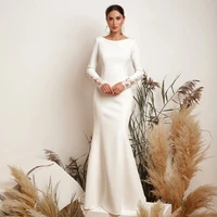boho mermaid full sleeve white wedding dresses 2022 new lace scoop bridal gowns spring floor length satin %d1%81%d0%b2%d0%b0%d0%b4%d0%b5%d0%b1%d0%bd%d0%be%d0%b5 %d0%bf%d0%bb%d0%b0%d1%82%d1%8c%d0%b5
