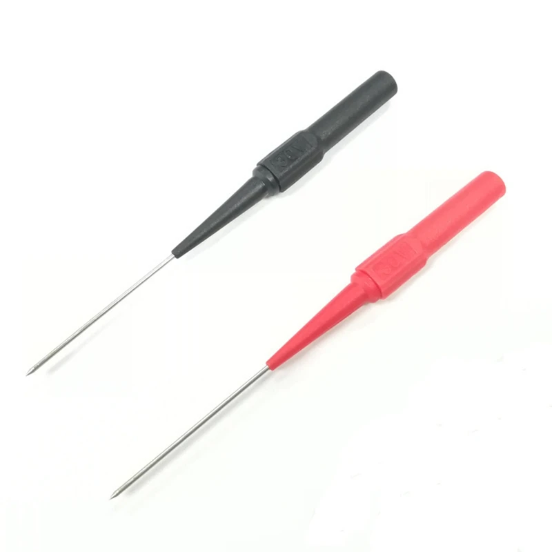 

2PCS Multimeter Test Lead Extension Back Probes Mini Pin Stainless Steel Tipped Tip for Banana Socket Tester