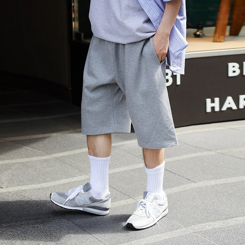

Шорты мужские с эластичным поясом, однотонные повседневные Джоггеры в стиле Харадзюку, брюки оверсайз с широкими штанинами, уличная одежда,...