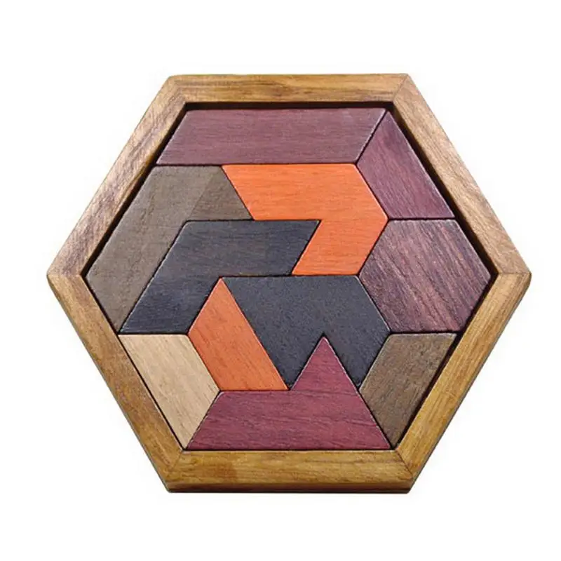

Hexagonal Wooden Geometric Shape Jigsaw Puzzles Chess Game Board Montessori Toys STEM Educational Intelligence Toys