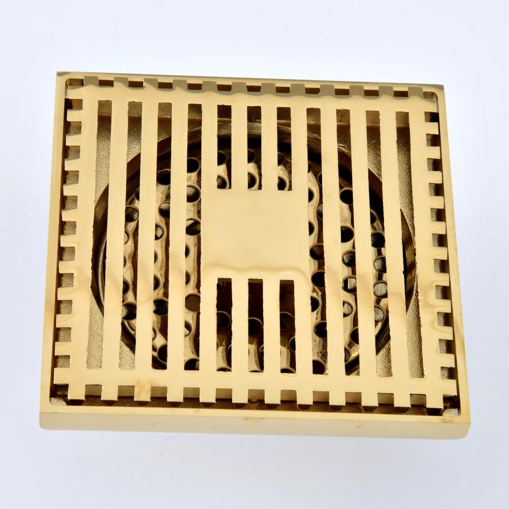 Латунный Слив для ванной комнаты золотого цвета с защитой от запаха и насекомых