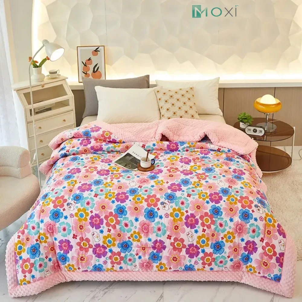

Winter Thickened Children's Dormitory Single Double Quilt Core Double Sided Dual Use Winter Quilt 2023 New Doudou Rong Quilt 1PC