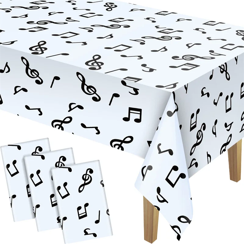 Musical Notes Tablecloth Musical Notes Plastic Tablecover Music Bachelor Birthday Party Decorations Gifts Disposable Table Cloth