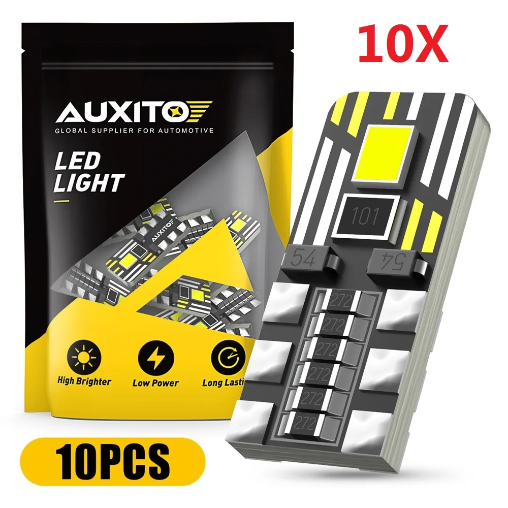 AUXITO 10 шт. T10 светодиодный Canbus W5W 194 501 5W5 Внутреннее освещение автомобиля без ошибок