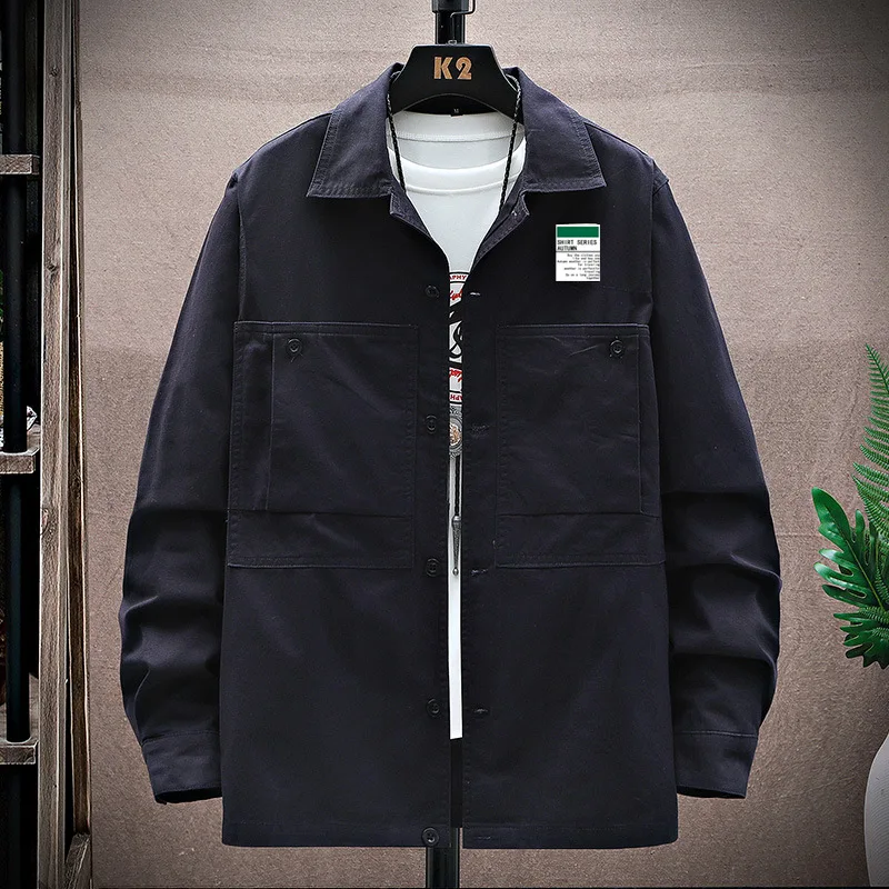 Европейская и американская рабочая одежда джинсовая рубашка простая