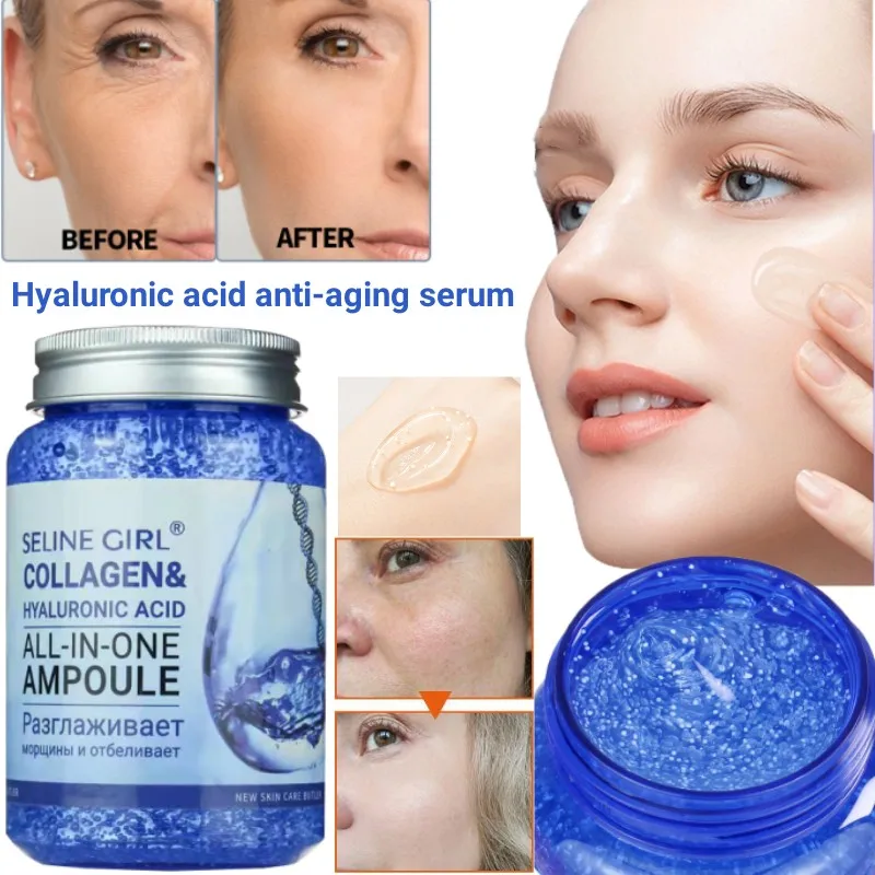 

Hyaluronic Acid Collagen Anti-aging Fade Fine Lines Treatment Acne Firming Repair Damaged Skin Essence Korean Skincare 250ml