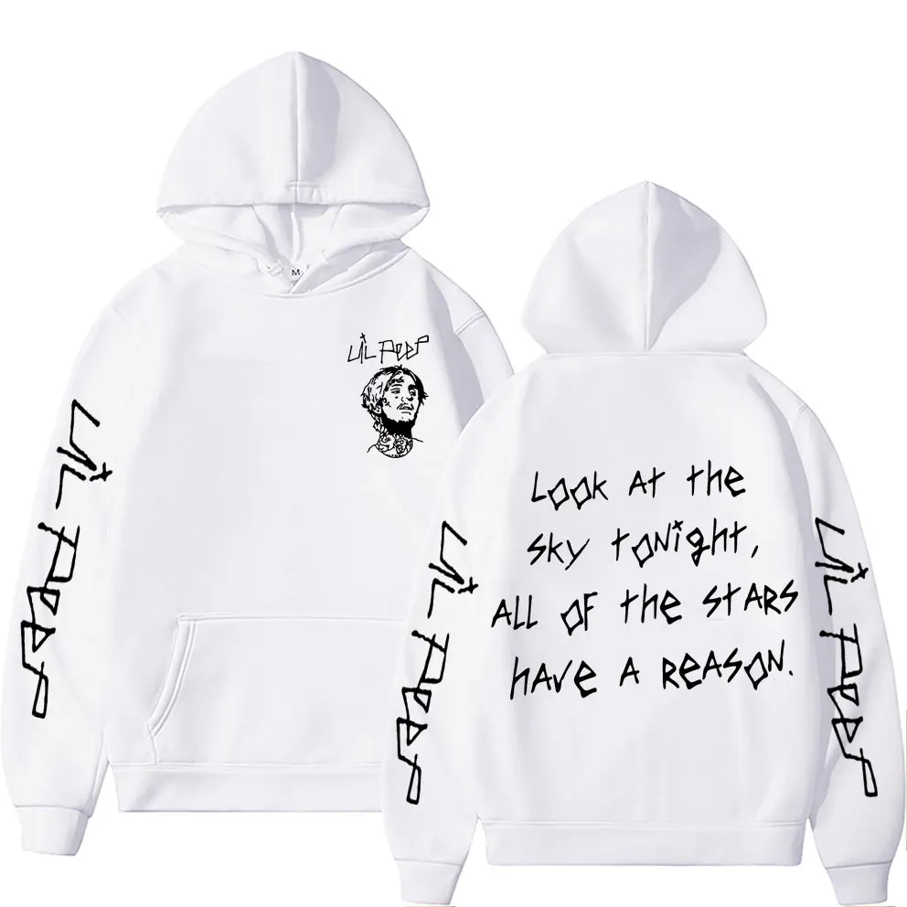 Рэпер Lil Peep Look At The Sky Tonight All of Stars Have A Reason Толстовка с принтом Мужчины Женщины