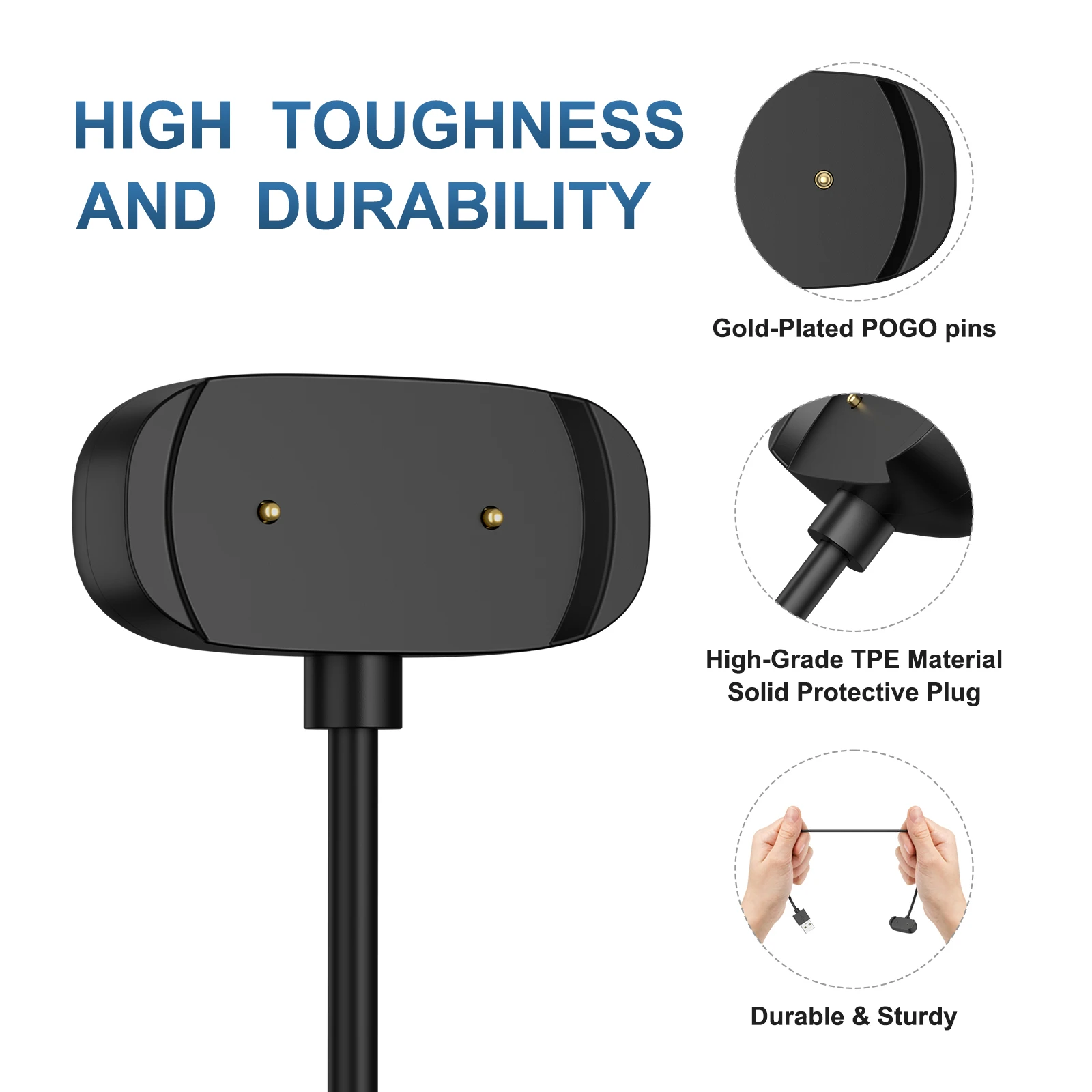 Фото USB-зарядное устройство для Amazfit GTR 2/GTR 2e/Pop Pro/Bip U Pro, зарядный кабель для Amazfit GTS 2e/GTS 2 mini/T-rex Pro/Bip 3 Pro, зарядное устройство №2