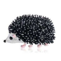 black enamel hedgehog brooches porcupine pin kids coat bag badges fashion jewelry cute animal brooch unisex broches