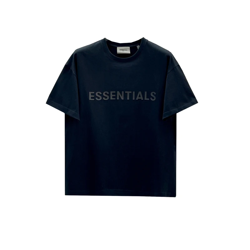 

Fashion New Summer ESSENTIALS T shirts Silicon Rubber Letter Logo Ovesized Hip hop Unisex Short Sleeve Top Tee