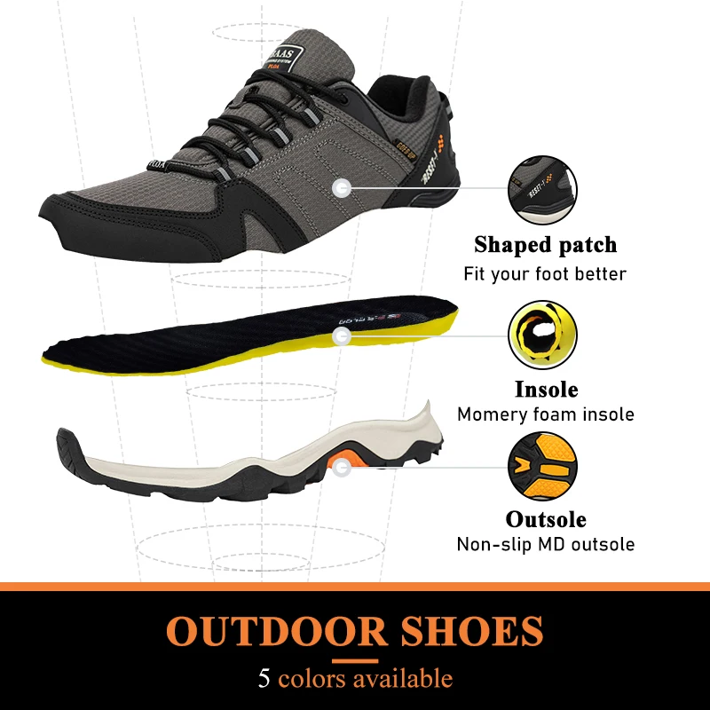 Baasploa 2022 Men's Waterproof Leather Hiking Shoes Non-slip Wear-resistant Outdoor Travel Walking Shoes Fashion Climbing Shoes